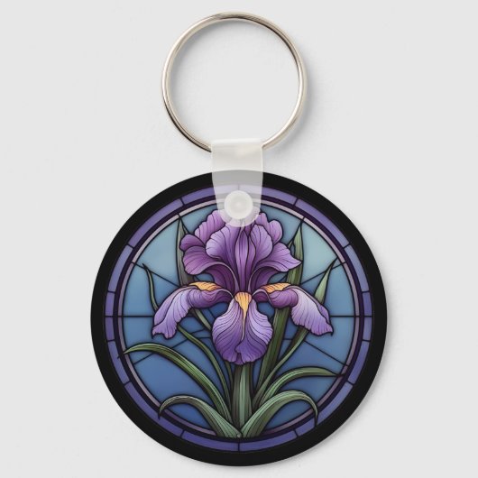 Porte-clés Verre Iris Violet (Verso)