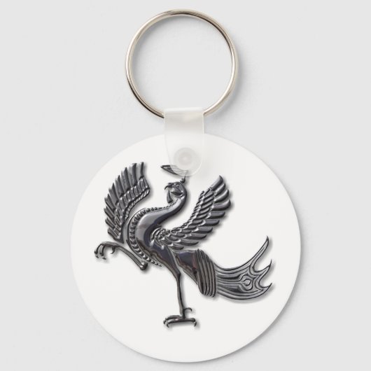 Porte-clés Verre noir Red Bird (Recto)
