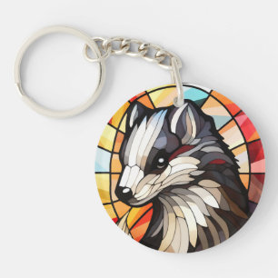 Porte-clés Verre Tiré Ami Forêt Skunk