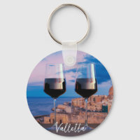 Verres à vin avec vue coucher de soleil sur La Val