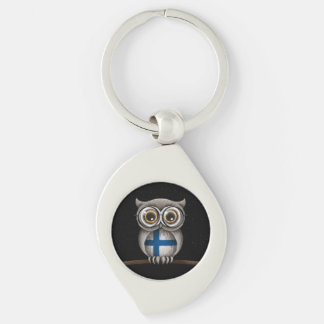Porte-clés Verres de port de hibou finlandais mignon de