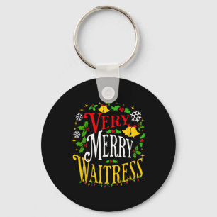 Porte-clés Verry Merry Witress Christmas Holiday Server Paja