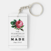 Porte-clés Verse de la Bible avec peur et merveilleusement fa (Dos)