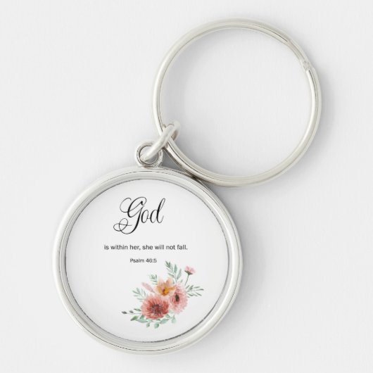 Porte-clés Verse de la Bible Florale (Devant)