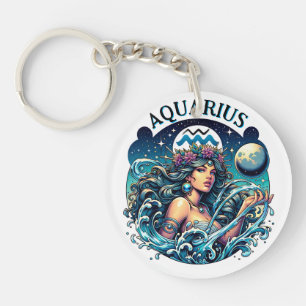 Porte-clés Verseau Porteuse d'Eau Belle Femme Astrologie
