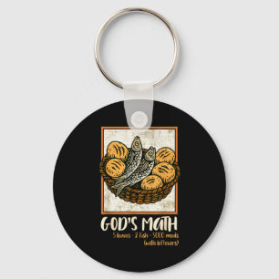 Porte-clés Verset biblique chrétien Jésus Poissons & Pain All