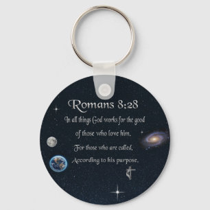 Porte-clés verset biblique chrétien Romains 8:28