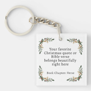 Porte-clés Verset de la Bible de Noël minimaliste