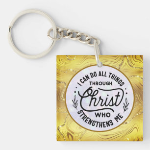 Porte-clés Verset de la Bible d'encouragement avec élégant br