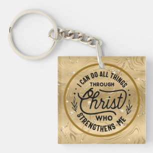Porte-clés Verset de la Bible d'encouragement avec élégant br