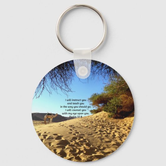 Porte-clés Versets bibliques Citation Inspirationnelle Psaume (Recto)