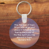 Porte-clés Versets de la Bible Citation Romains 15:13 (Recto)