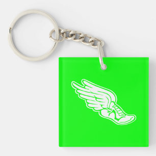 Porte-clés Vert acrylique de porte - clé de logo de voie