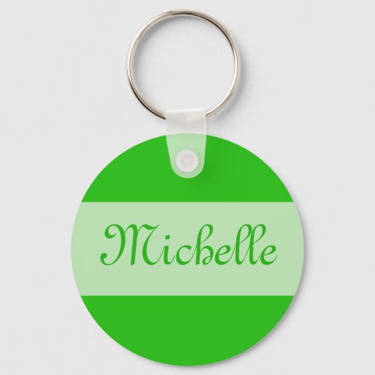 Porte-clés vert Ajouter votre nom (Recto)