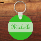 Porte-clés vert Ajouter votre nom (Recto)