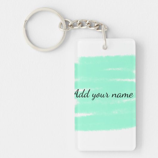 Porte-clés Vert aquarelle ajouter nom message texte lancer (Devant)