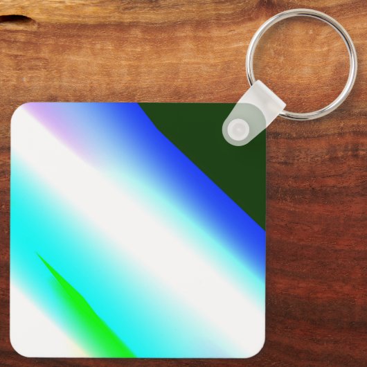 Porte-clés Vert bleu arc-en-ciel texture abstraite motif art (Verso)