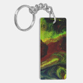 Porte-clés Vert, couleur jaune, joyeux anniversaire (Devant gauche)