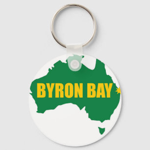 Porte-clés Vert de baie de Byron et carte d'or