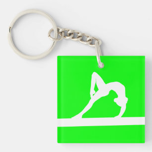 Porte-clés Vert du porte - clé w/Name de gymnaste