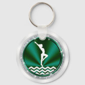 Porte-clés Vert et blanc, Gymnastique Fête à thème Faveurs (Verso)