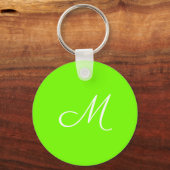 Porte-clés vert fluorescent - monogrammé (Recto)