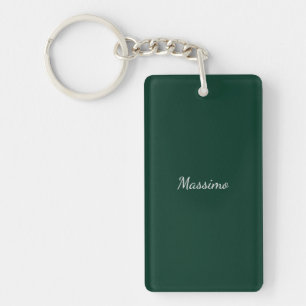 Porte-clés Vert foncé Élégant Casual Propre Nom Écriture manu