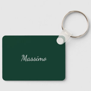 Porte-clés Vert foncé Élégant Casual Propre Nom Écriture manu