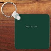 Porte-clés Vert foncé uni élégant décontracté propre nom (Recto)