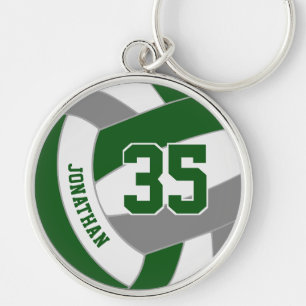 Porte-clés vert gris son équipe couleurs personnalisé volley-