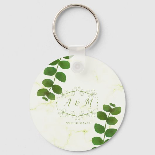 Porte-clés Vert Mariage Chic  (Recto)