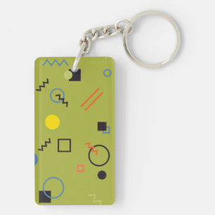 Porte-clés Vert, moderne, cool, tendance, urbain, Memphis mot