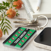 Porte-clés Vert & Noir, Entraîneur de football, Nom (Devant droit)