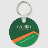Porte-clés Vert professionnel avec rayure orange Entreprise (Recto)