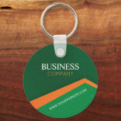 Porte-clés Vert professionnel avec rayure orange Entreprise (Verso)