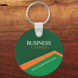 Porte-clés Vert professionnel avec rayure orange Entreprise