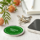 Porte-clés vert rond de marque commerciale (Côté)