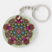Porte-clés Vert rose bleu clair Circulaire ~ Noël ~ (Dos)