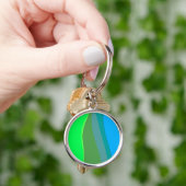Porte-clés Vert super Et Bleu Art Abstrait 305 (main)