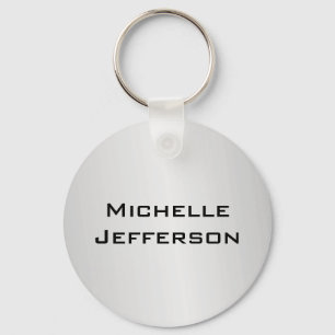 Porte-clés Vertical Silver Grey Stylish tendance Nom moderne