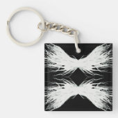 Porte-clés Vertus Abstrait Ailes Blanches Art à l'encre d'alc (Devant)