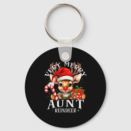 Porte-clés Very Merry Aunt Reindeer Matching Christmas (Recto)