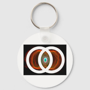 Porte-clés Vesica Piscis Nebula en verre à l'heure