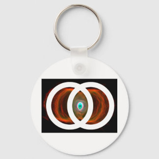 Porte-clés Vesica Piscis Nebula en verre à l'heure