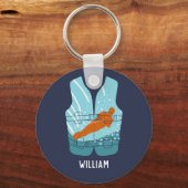 Porte-clés Veste de ski nautique Graphique Personnalisé (Recto)