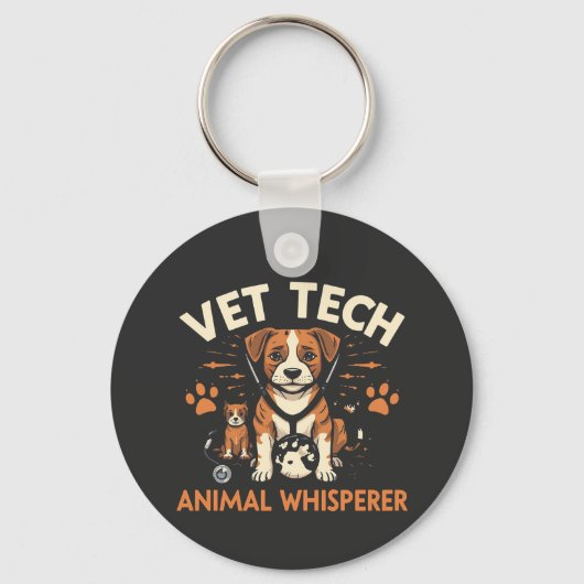 Porte-clés Vet Tech Animal Whisperer mignet Chiot Stethoscope (Recto)