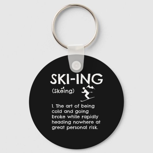 Porte-clés Vêtements de définition de ski drôle idée cadeau d (Recto)