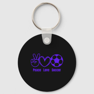 Porte-clés Vêtements de fan de football Peace Love Soccer Hom