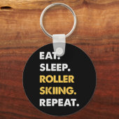 Porte-clés Vêtements drôles de roller-ski Manger Dormir Rolle (Recto)