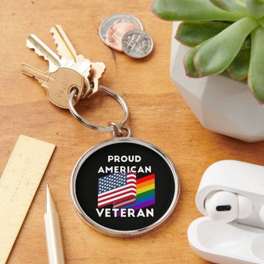 Porte-clés Vétérans LGBT - Drapeau Américain (Bureau)